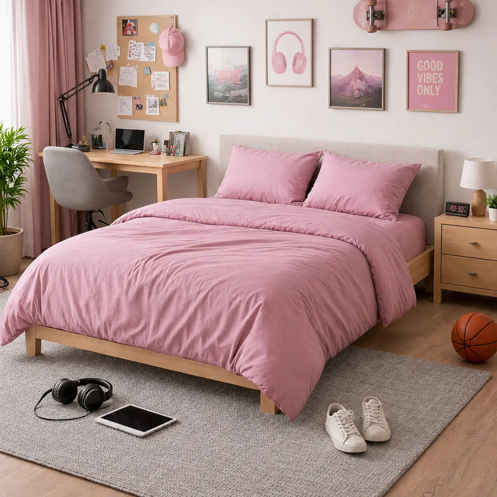 Дитяча постільна білизна MIRSON TEENAGER фланель Pink 150х220см (2200012802588) - фото 3