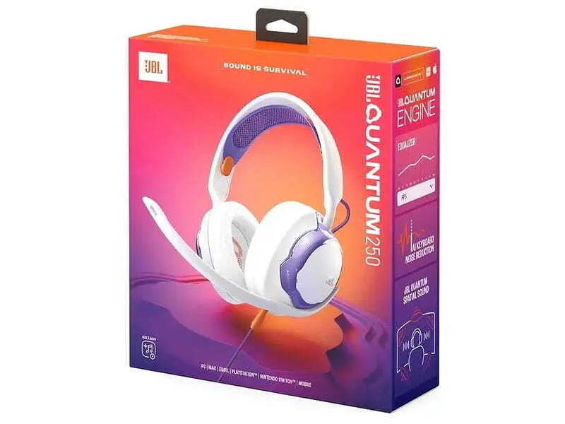 Навушники з мікрофоном JBL Quantum 250 White (QTUM250WHT) - фото 9