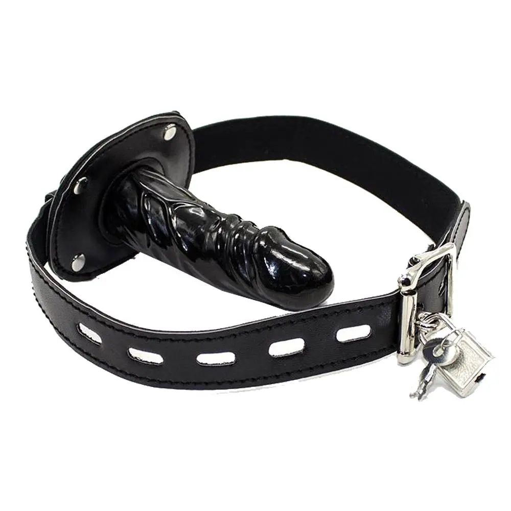 Кляп Fetish Addict Locking Long Penis, 10 см (чорний)