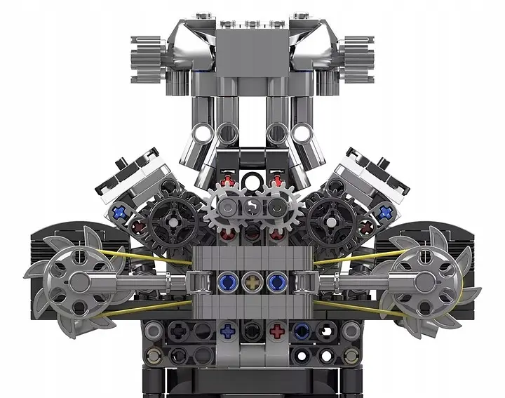 Конструктор двигун Mould King McLaren V8 Technic моторизований восьмициліндровий мотор для дітей та дорослих 737 деталей - фото 4