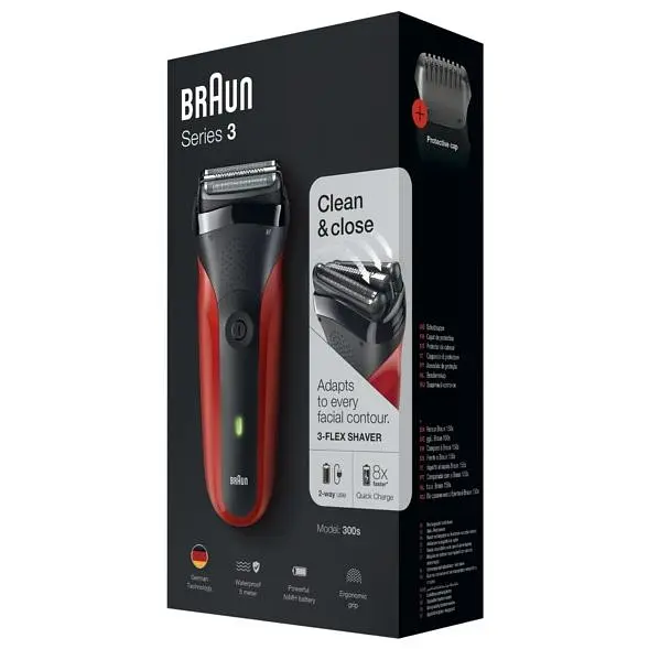 Електрична бритва Braun Series 3 300s червоно-чорна - фото 4