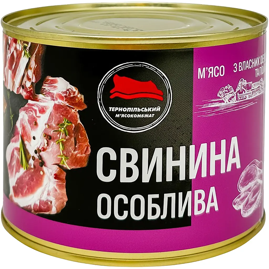 Консерва м'ясна Тернопільський м'ясокомбінат Свинина Особлива 525 г - фото 2