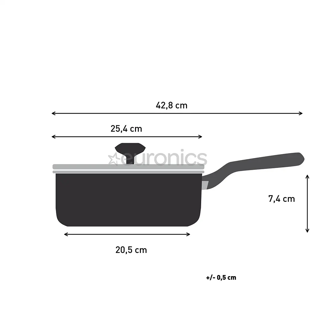Сотейник с крышкой Tefal 24 см. So'Light H0563242 с титановым антипригарным покрытием - фото 2