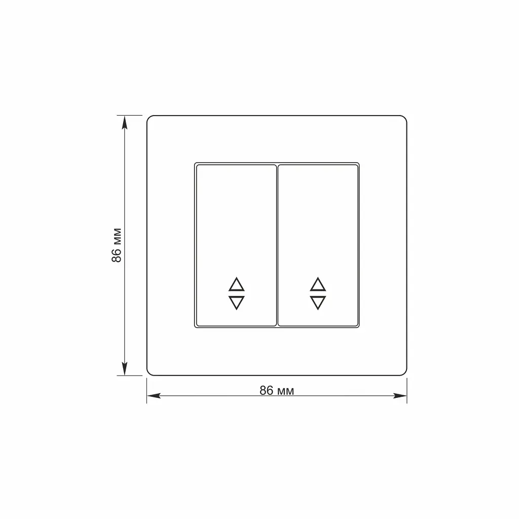 Выключатель двухклавишный Videx Titanum Standard проходной белый 1 шт. - фото 4