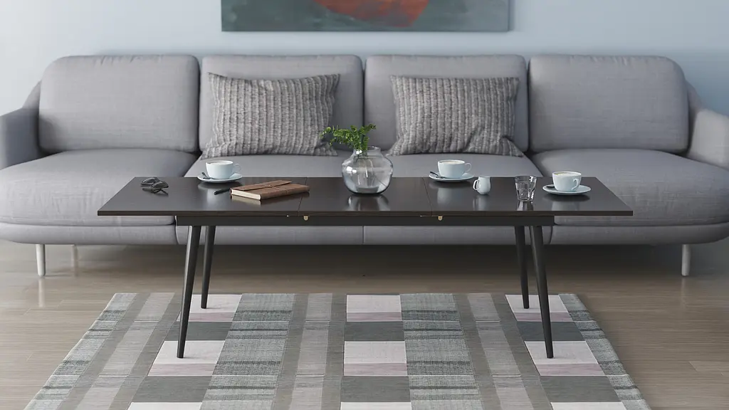 Стол журнальный трансформер Dandi Small Ferrum-decor 45x120(160)x60 Черный металл ДСП Венге Магия 16 мм (FRD-106787) - фото 2