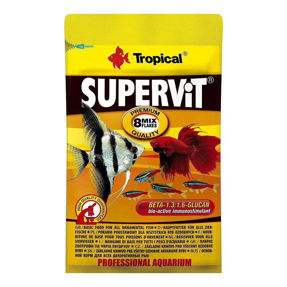 Сухий корм для акваріумних риб Tropical в пластівцях Supervit 12 г для всіх акваріумних риб - фото 3