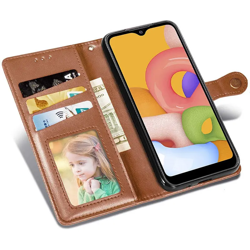 Шкіряний чохол-книжка GETMAN Gallant (PU) для Samsung Galaxy A14 4G/5G Коричневий - фото 2