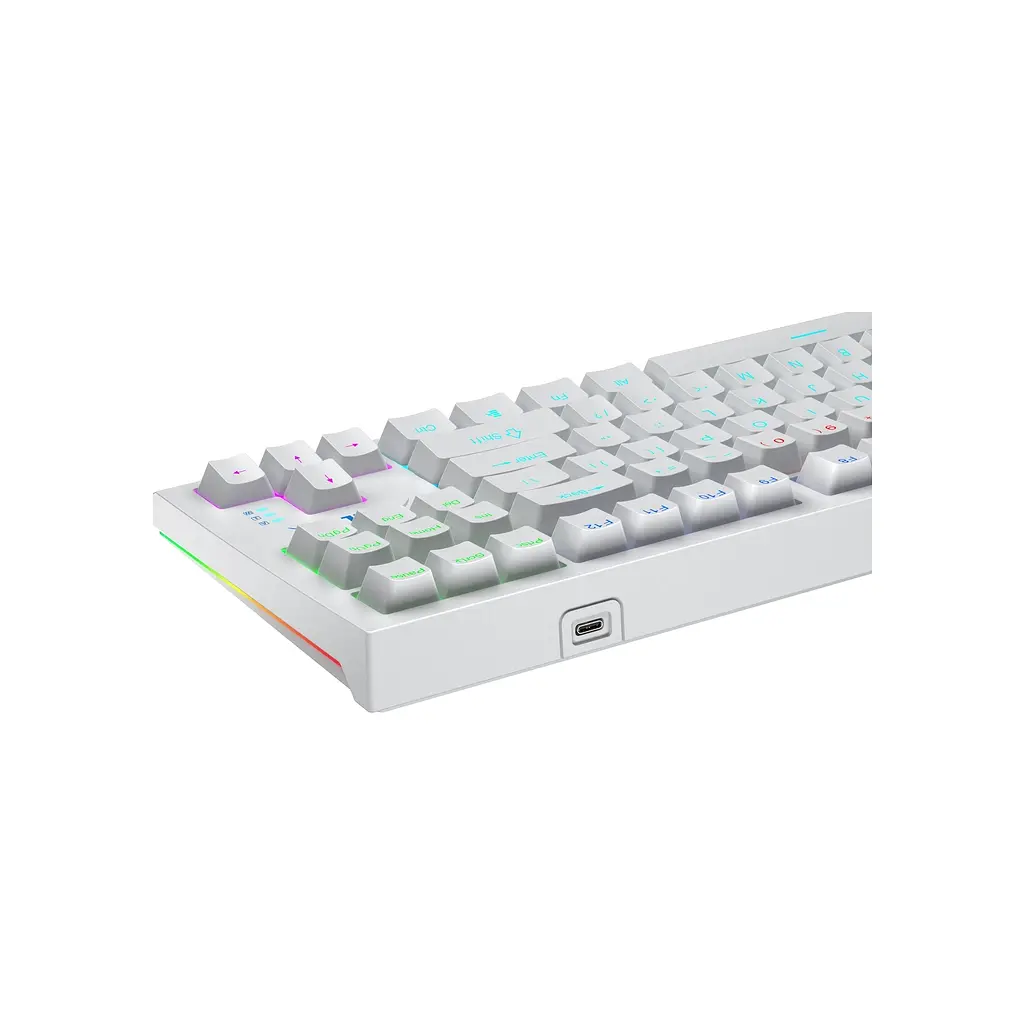 Клавіатура Aula F3032 White keycaps plus 21 Yellow keys KRGD Brown USB UA White (6948391201757) - фото 3