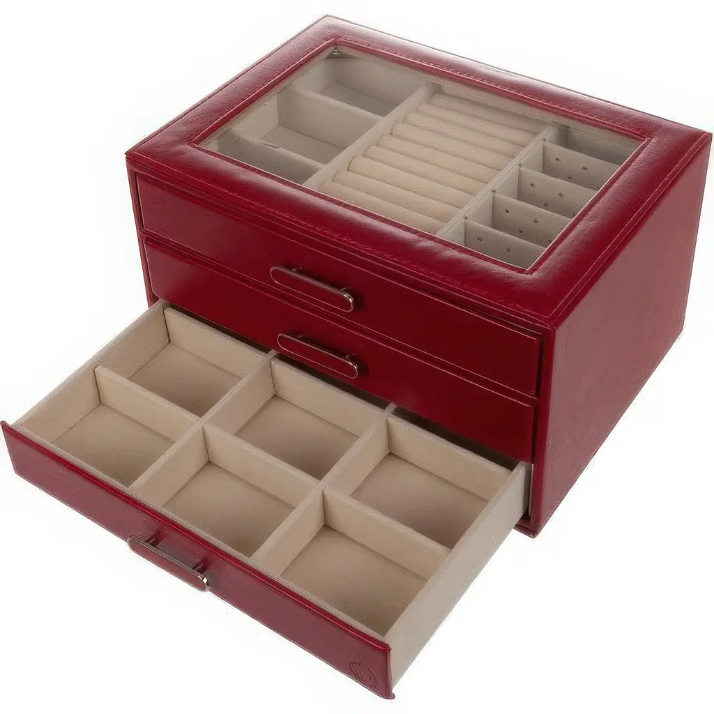 Органайзер для прикрас Elen Dekor 25х18х14.3 см червоний (819-031) - фото 4