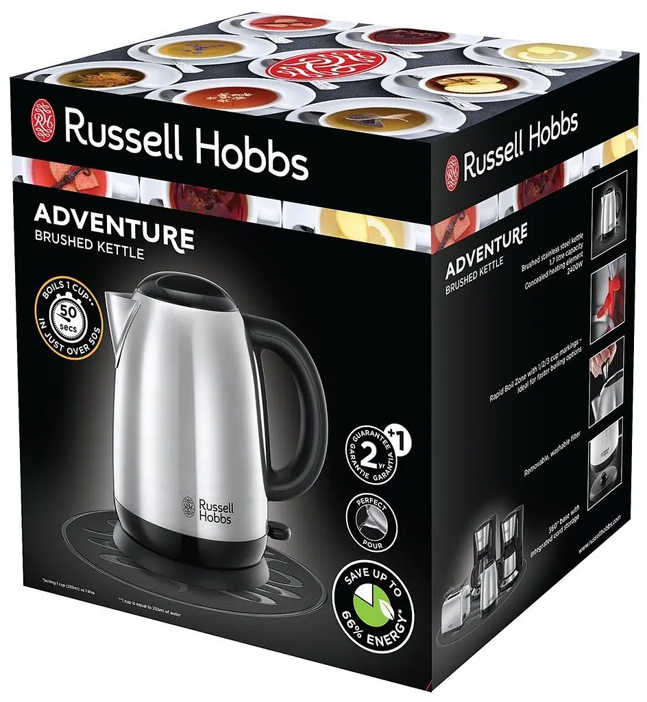 Электрочайник Russell Hobbs Adventure 1.7 л металл серебристо-черный kuh0015319 - фото 6