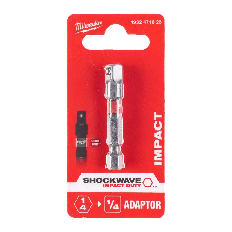 Перехідник ShW MILWAUKEE, з 1/4'' Hex на 1/4'' квадратний хвостовик - фото 2