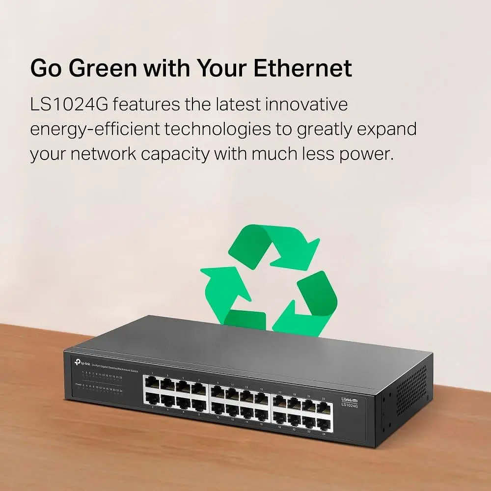 Коммутатор TP-Link 24-портовий гигабитний настильний/стийковий (LS1024G) - фото 11