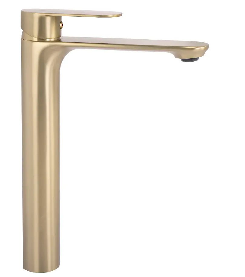 Змішувач для умивальника Rea Drop високий brushed gold REA-B4637 - фото 3