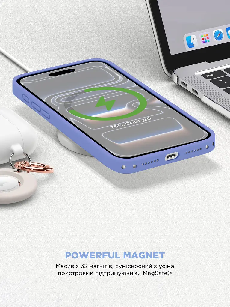 Силиконовый чехол с MagSafe для Apple iPhone 17 Pro Max, ICON2 MagCase, фиолетовый, противоударный, панель с мягкой подкладкой, защита всего корпуса, поддержка беспроводной зарядки, совместим с защитными стеклами и пленками, ArmorStandart (ARM87085) - фото 8