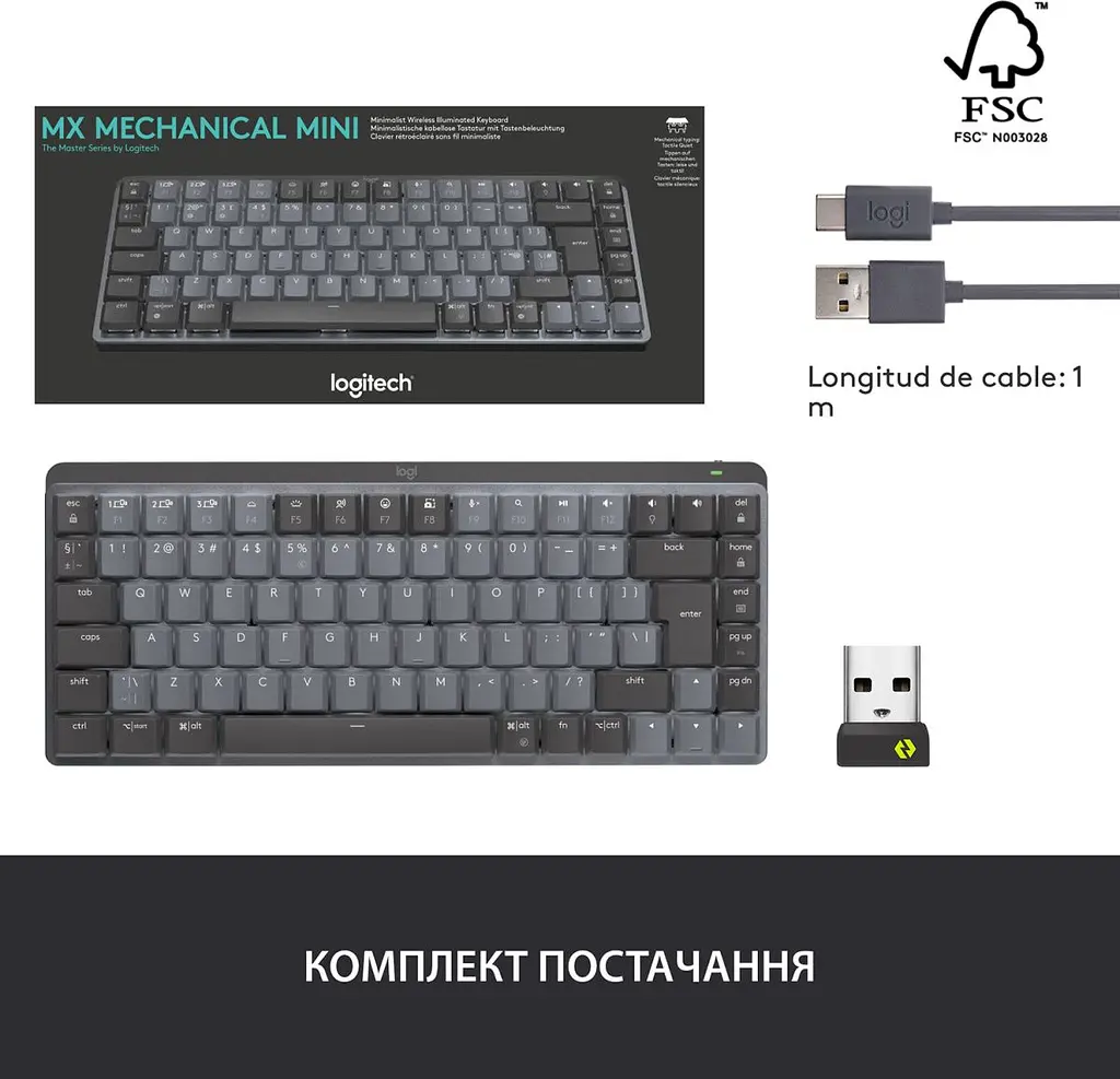 Клавіатура Logitech MX Mechanical Mini Minimalist Graphite (920-010780) [78336] - фото 12