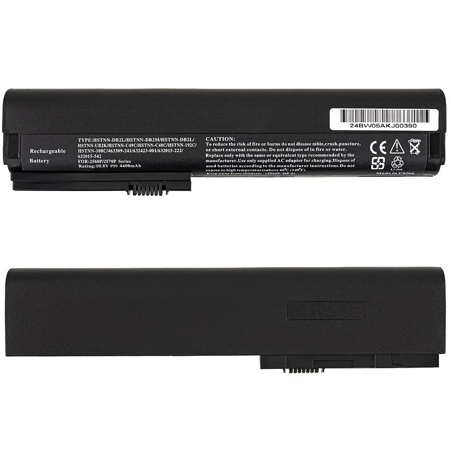 Батарея Hewlett Packard для ноутбука HP SX06 (EliteBook 2560p 2570p) 10.8V 4400mAh Чорний - фото 2