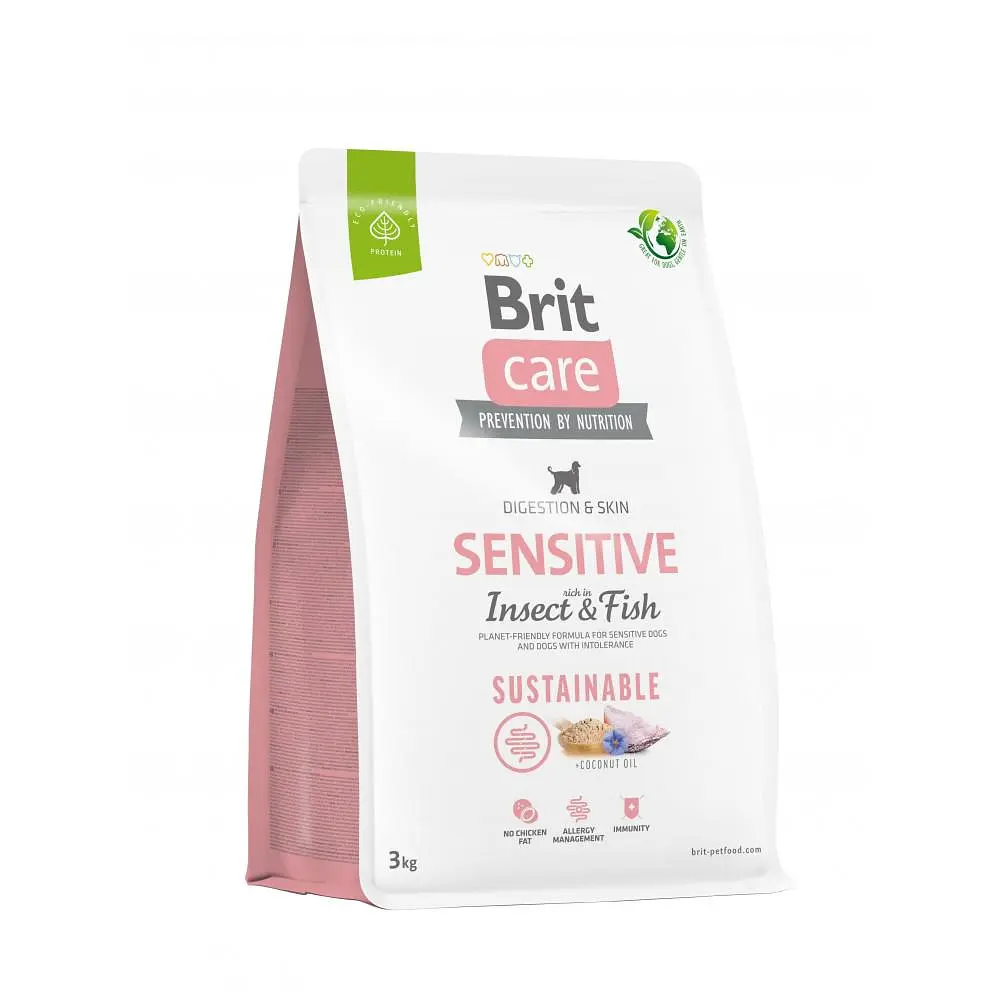 Сухий корм Brit Care Dog Sustainable Sensitive для собак з чутливим травленням, з рибою і комахами 3 кг (арт.172188/559206)