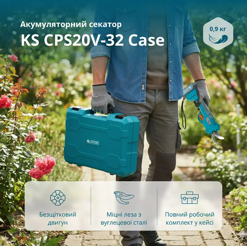 Акумуляторний секатор Konner & Sohnen з АКБ та ЗП KS CPS20V-32 Case - фото 7