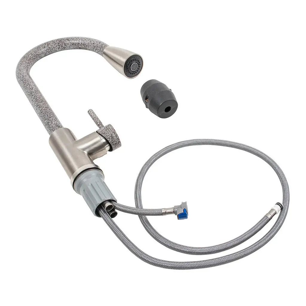 Смеситель кухонный Platinum KT 8203 (8614) однорычажный с выдвижным изливом микс комби (000035773) - фото 2