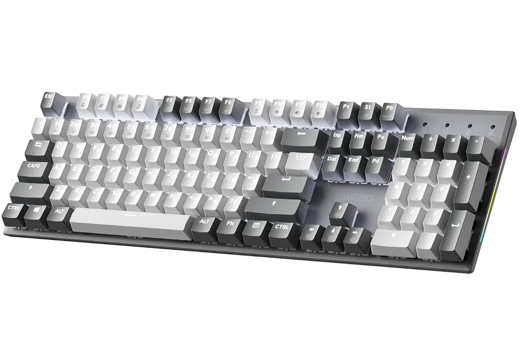 Клавіатура ігрова механічна GamePro MK-144-G Hot-Swap Outemu Red Switch USB Gray-White - фото 2