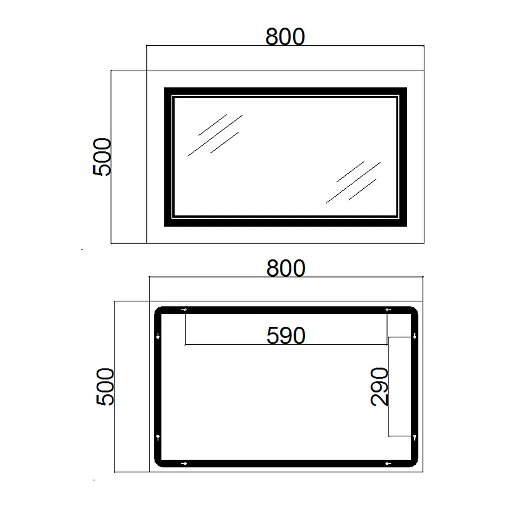 Дзеркало Qtap Cardinal 500x800 з LED-підсвічуванням Touch, з антизапотіванням, з димером температури кольору (3000-6500K) Reverse QT0478C5080 - фото 2