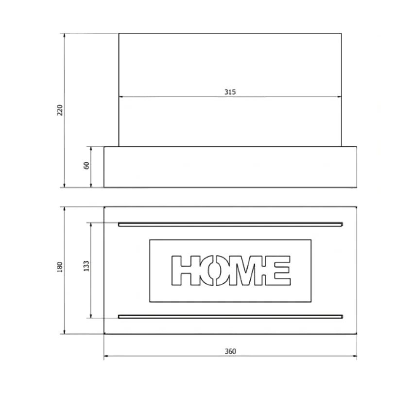 Биокамин GMT Home Black 360x220x180 мм - фото 4