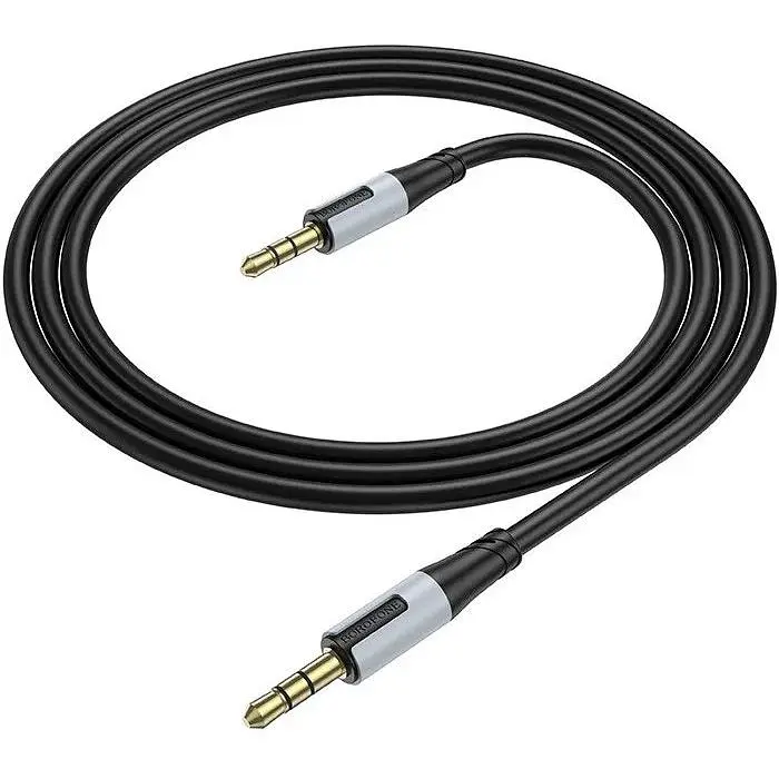 Кабель - адаптер Borofone BL19 - аудіо шнур перехідник Mini Jack 3.5 мм 1 м чорний - фото 3