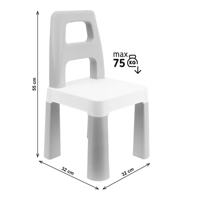 Дитячий стілець "Kids Chair" 0198TXK сірий, до 75 кг - фото 4