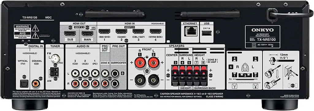 AV-Ресивер 7.2-канальный Onkyo TX-NR5100 Black - фото 4