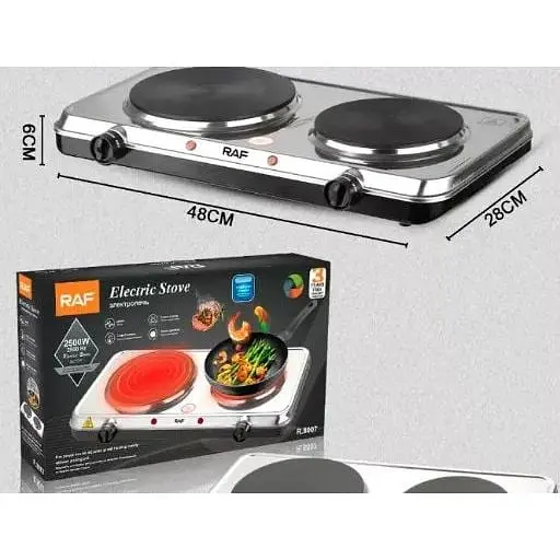 Плита двоконфоркова електрична кухонна RAF R.8007 настільна переносна дискова - фото 3