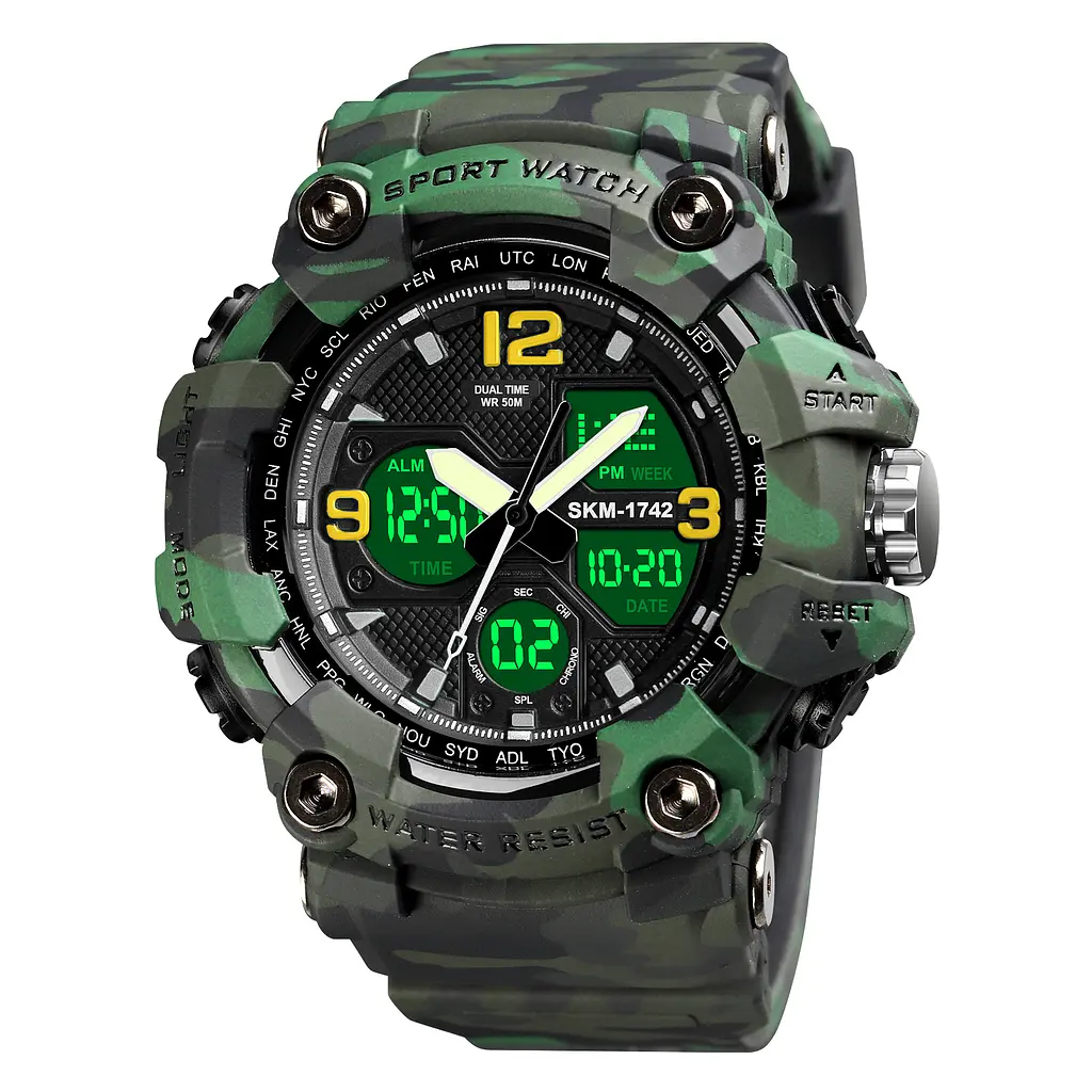 Наручний годинник чоловічий 1742 Green Military Skmei acs0030608 - фото 2