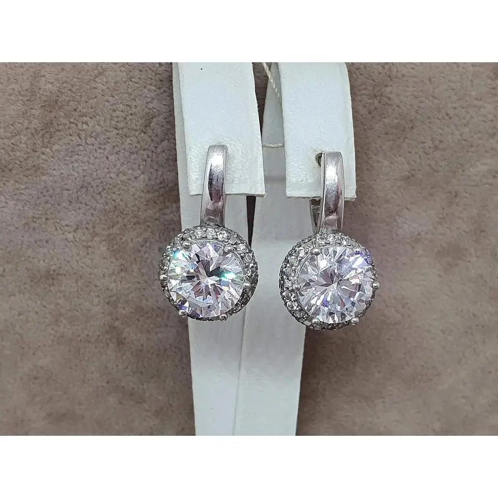 Срібні сережки Агні ДИВО з фианитом. 2608/9Р-CZ - фото 4