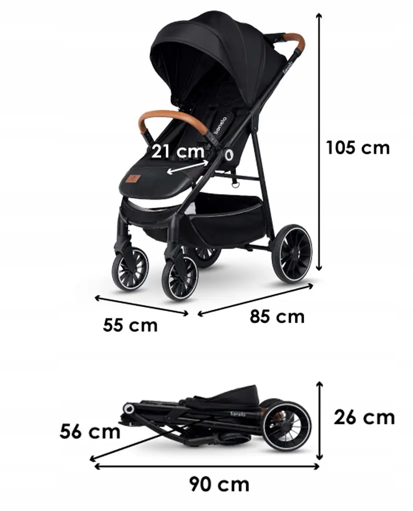 Прогулянкова коляска Lionelo Alexia Black Onyx - фото 3