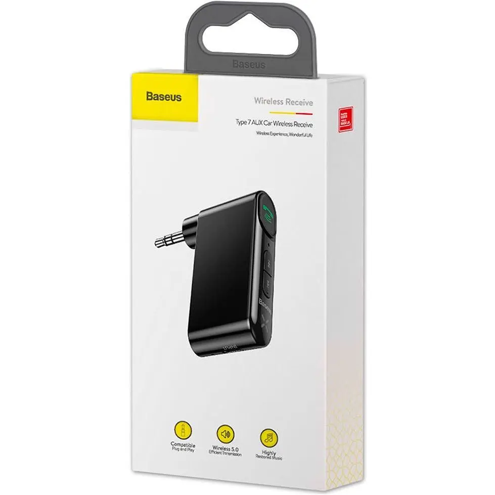 Bluetooth аудіо адаптер Baseus BSBA-02 AUX Wireless Audio Receiver Black (WXQY010001) [98163] - фото 5