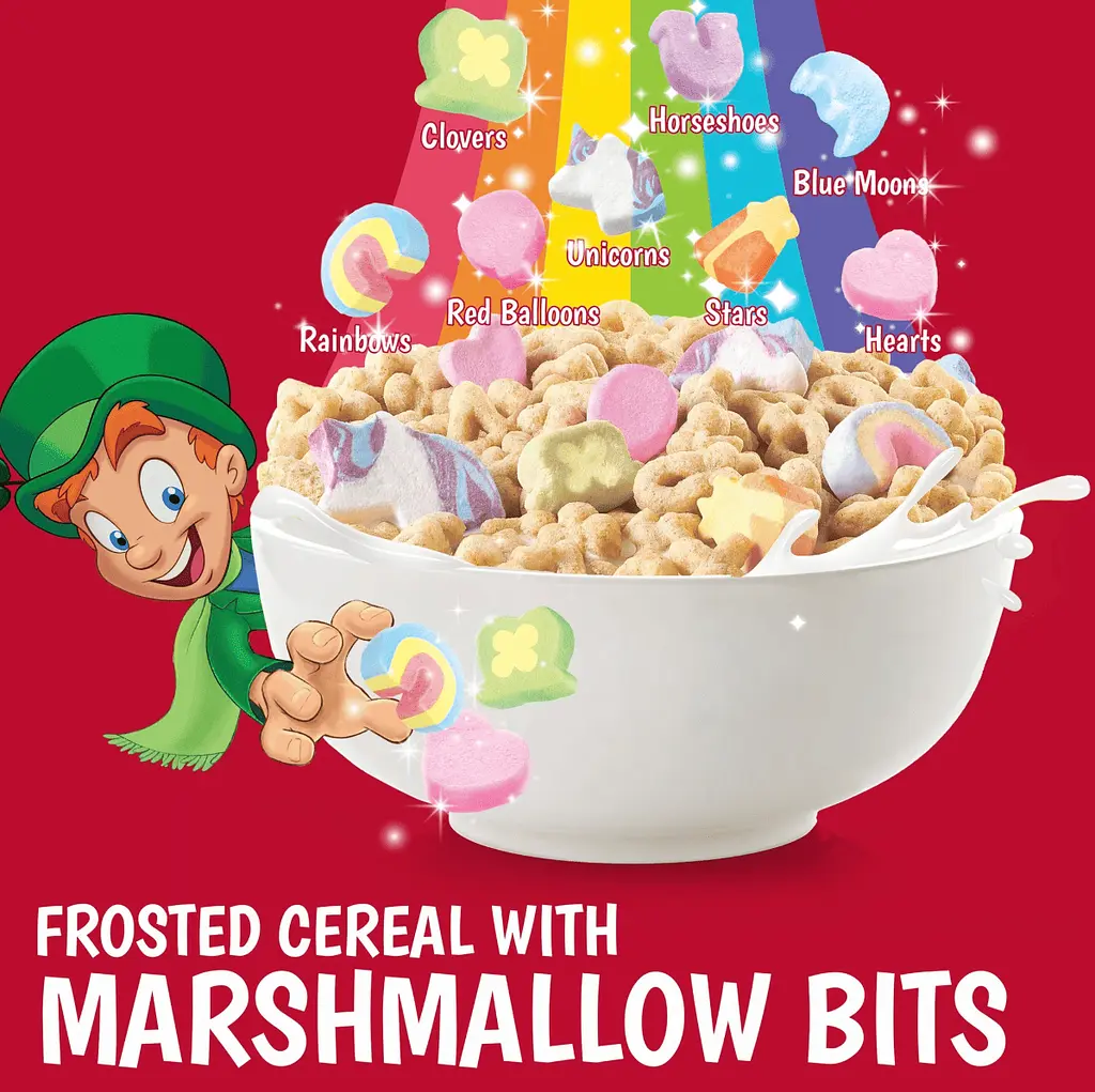 Сухий сніданок General Mills Lucky Charms Jumbo Unicorns with Marshmallows Family Size 527г - фото 2