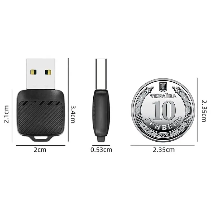 Бездротовий USB міні-адаптер EKIY 2в1 для автомобіля з Apple CarPlay або Android Auto, WiFi 5G, Bluetooth 5.0 (EC03) - фото 2