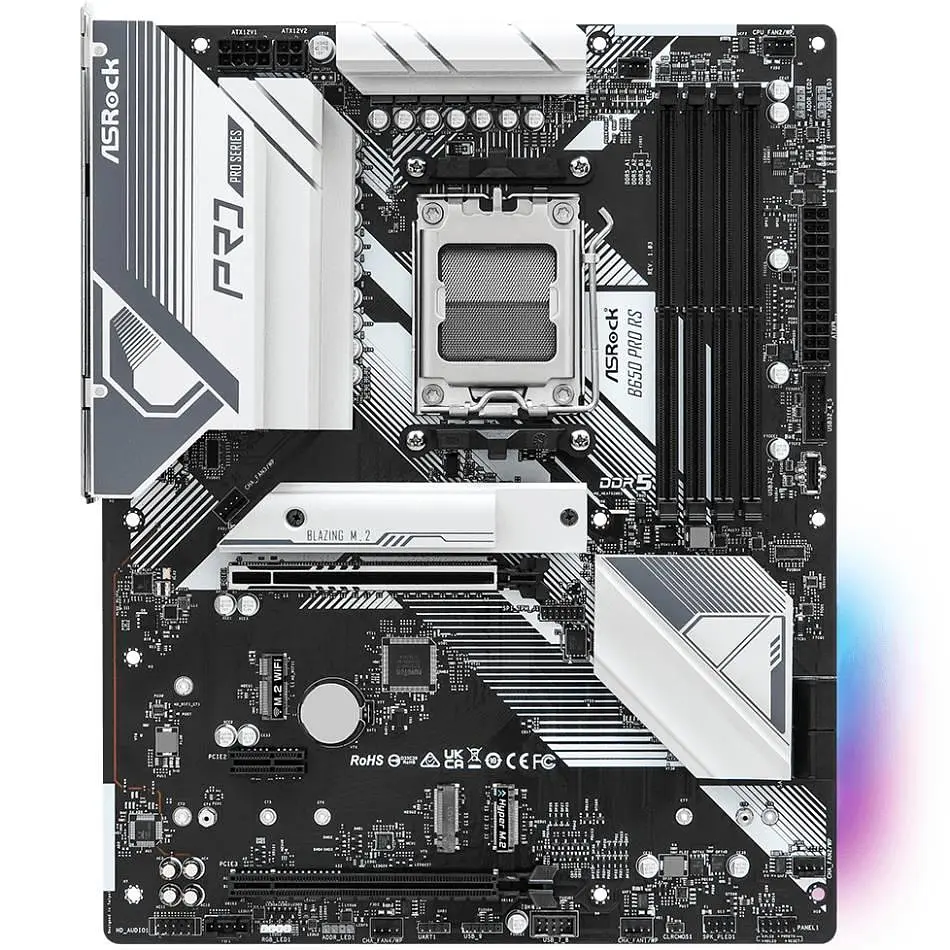 Материнская плата ASRock B650 PRO RS (AM5/B650, 4*DDR5, 3xPCIex16, HDMI/DP, 4xSATA, 3xM.2, 2.5GLan, 7.1ch, ATX) - фото 6