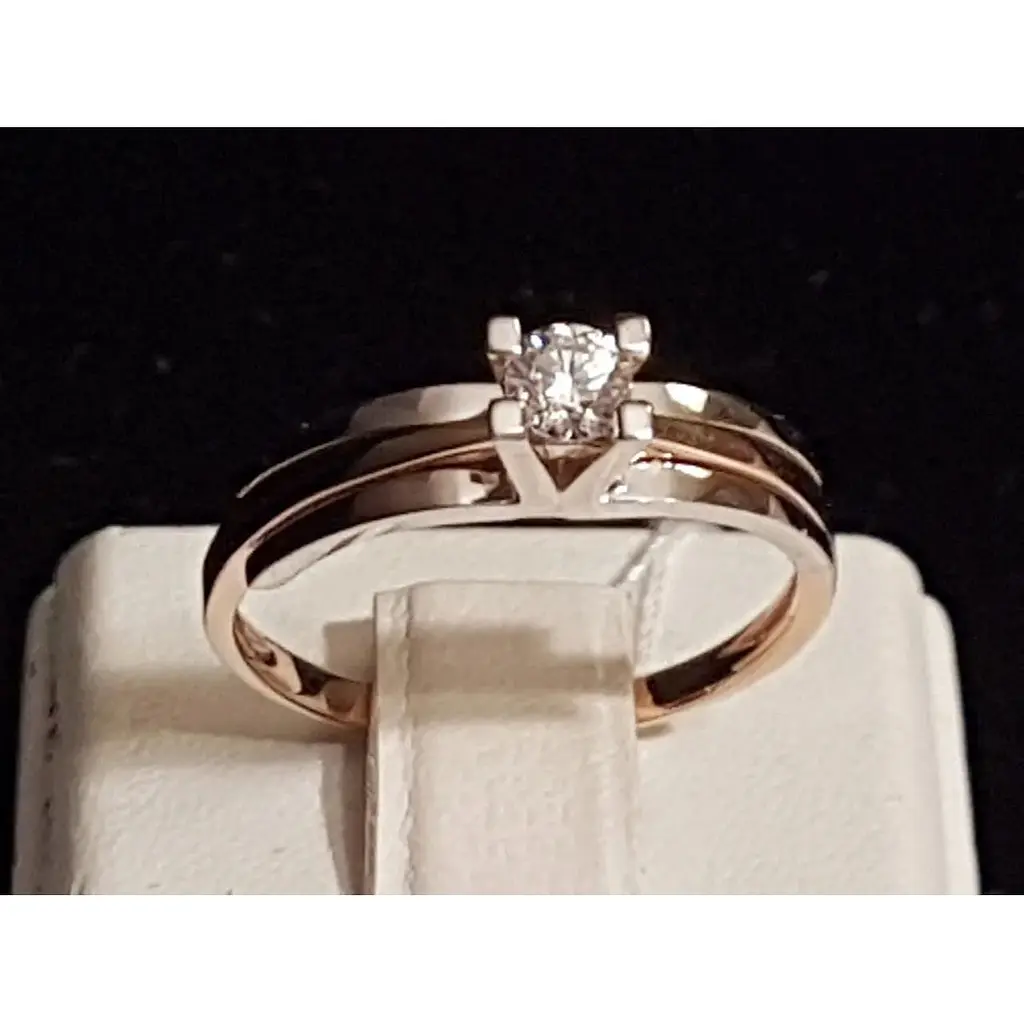 Золоте кільце Столична Ювелірна Фабрика з фіанітом. 140626 18 - фото 3