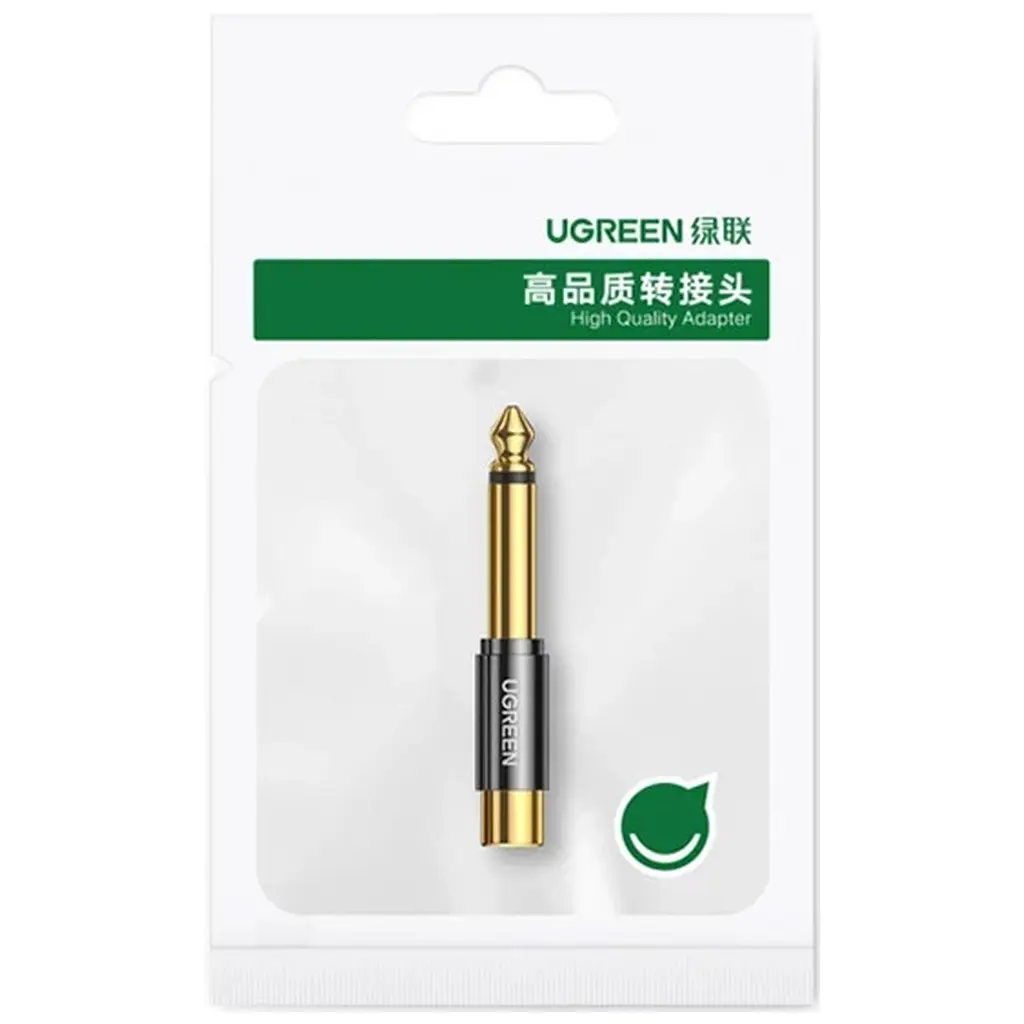 Перехідник 6.35mm M to RCA F AV169 black Ugreen (80731) - фото 3