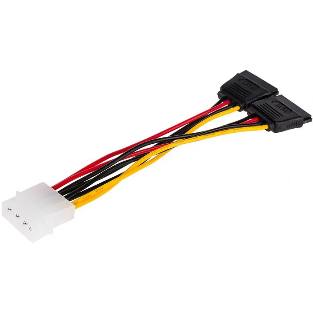 Кабель живлення Molex to 2xSATA 0.2m Atcom (16148) - фото 2