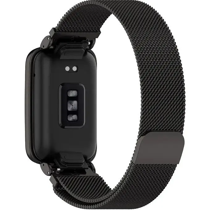 Ремешок-бампер DK для Xiaomi Mi Band 7 Pro Metal Milanese Loop Magnetic (black) - фото 2