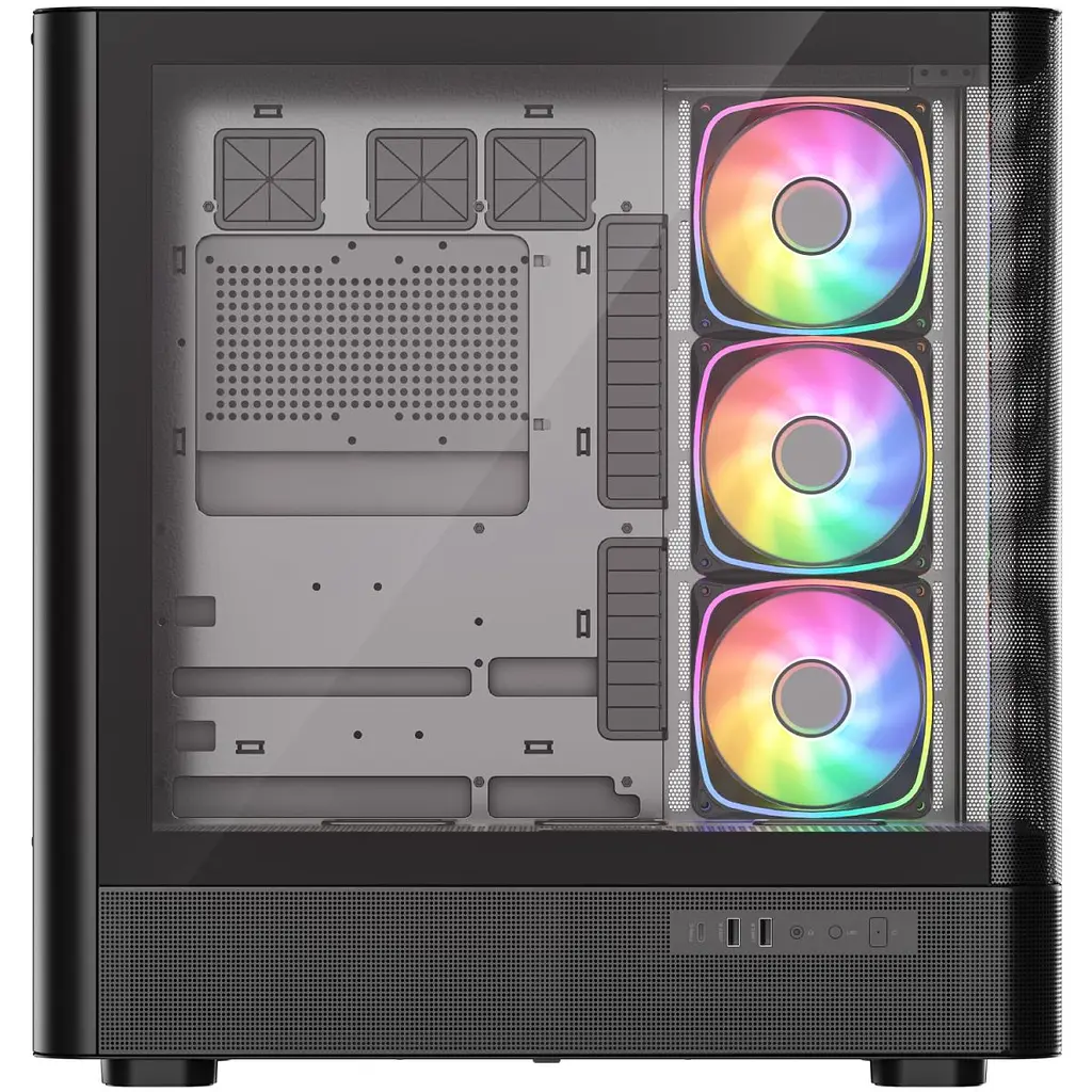 Корпус Modecom VOLCANO AQ500 ARGB MIDI FRONT LCD 6,2”, 4x120 мм fans BLACK без БЖ ATX (MC-A-AQ500-4FA-B) - фото 10