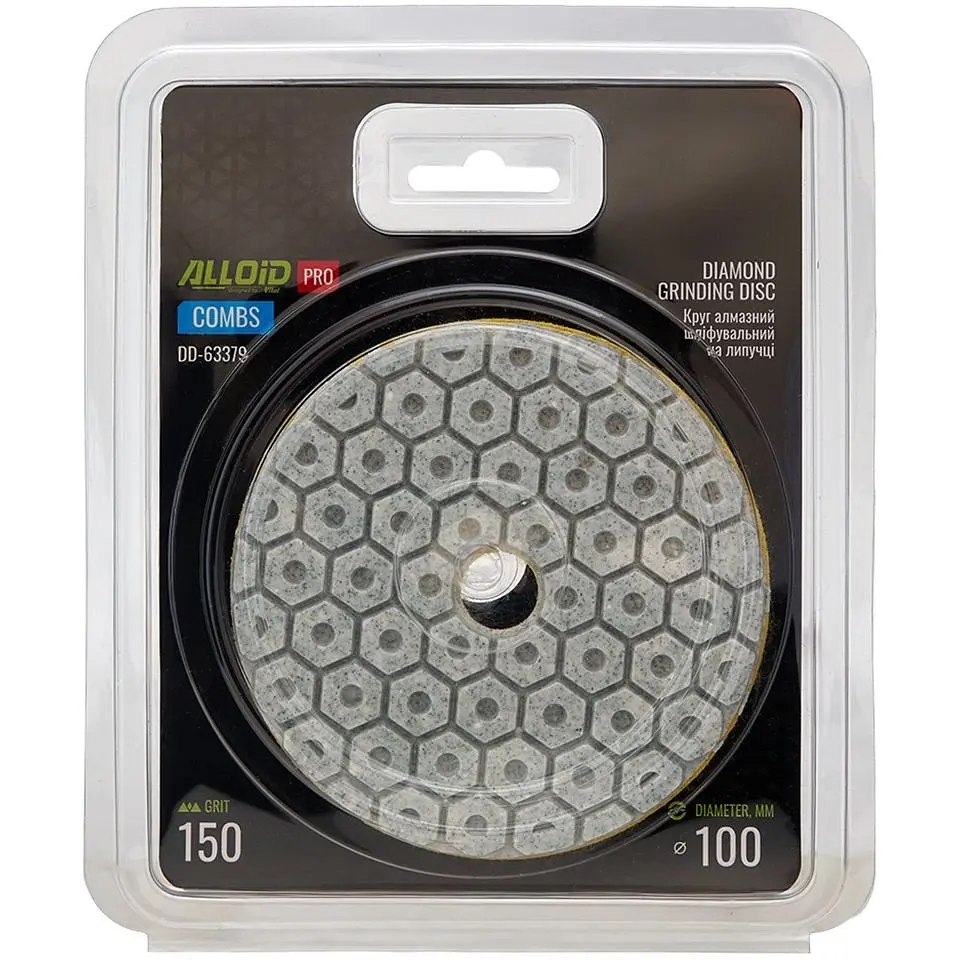 Круг алмазный Alloid Building Tools Combs шлифовальный на липучке 100 мм зерно 150 (DD-63379) - фото 4