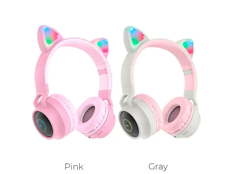 Навушники з мікрофоном Hoco W27 Cat Ear Pink - фото 9
