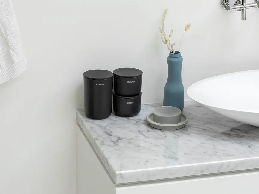 Набір ємностей Brabantia Storage pots для зберігання косметики и аксессуаров, 3 шт., чорний (281303) - фото 2
