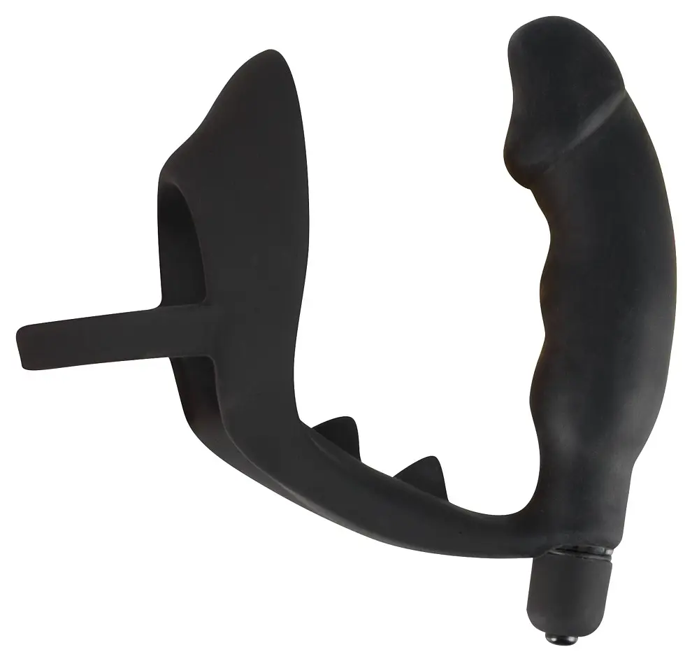 Ерекційне кільце з анальною пробкою - Black Velvets Ring & Vibro Plug - фото 5