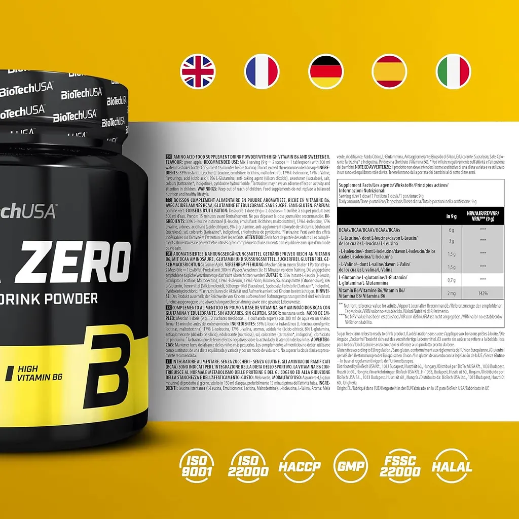 Амінокислота BiotechUSA BCAA Zero Зелене яблуко 700 г - фото 2
