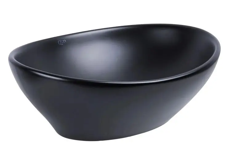 Комплект Qtap Dove: Раковина накладна овальна 415x340x140 мм Matt Black + Донний клапан PU03 (QT063078MBMBN47307) - фото 3