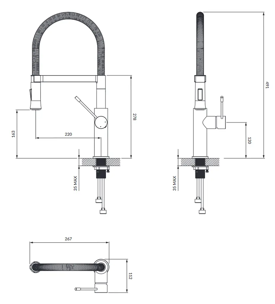 Смеситель для кухни Omnires X3 chrome X3CR Хром - фото 2