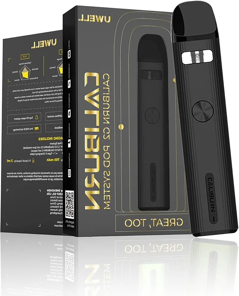 Под-система электронная сигарета Uwell Caliburn G2 Pod Kit 750 mAh 2 ml Carbon Black Сіра (11587) - фото 2